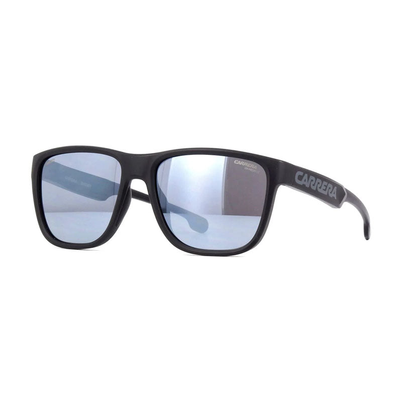 Carrera Sunglasses Square Full Rim, Black/Grey Frame and Silver Mirror Lens CARDUC003/S008AT4