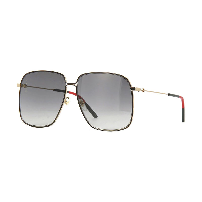 Gucci Sunglasses Square Full Rim, Black Frame and Grey Gradient Lens GG0394S001