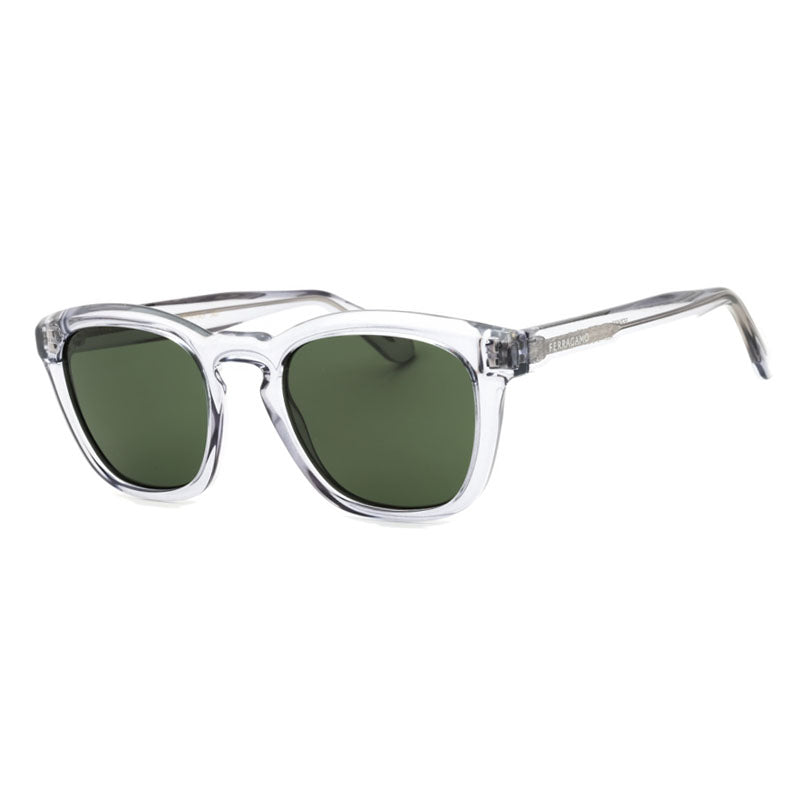Ferragamo Salvatore Ferragamo Sunglasses Square Full Rim, Transparent Grey Frame and Dark Grey Lens SF2040SE020