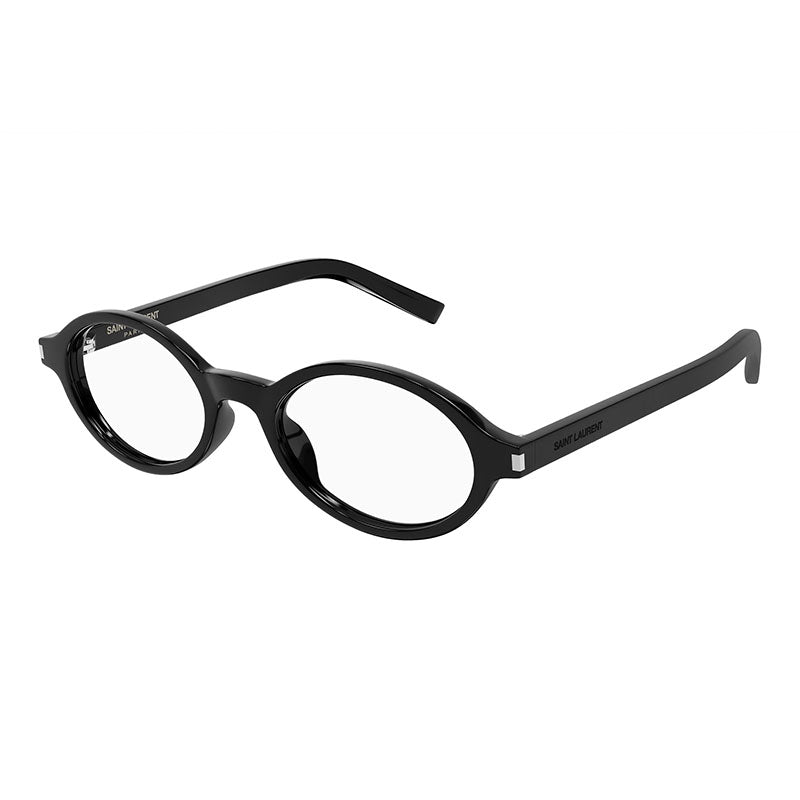 Saint Laurent Eyeglasses Oval Full Rim, Black Frame and Clear Blue Light Block Lens SL751JEANNEOPT001