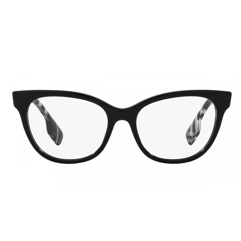 Burberry Eyeglasses Cat Eye Full Rim, Black Frame and Clear Demo Lenses Lens BE23753001