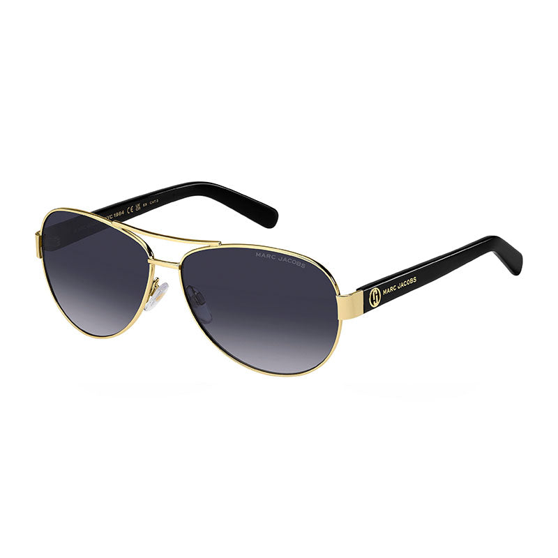 Marc Jacobs Sunglasses Aviator Full Rim, Gold/Black Frame and Grey Gradient Lens MARC699/S0RHL9O