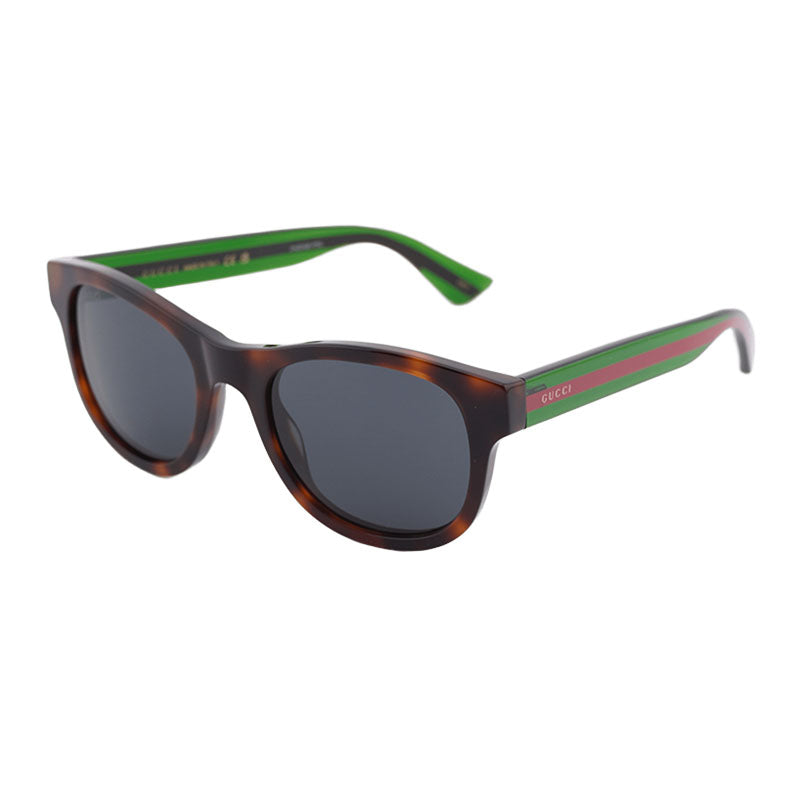 Gucci Sunglasses Square Full Rim, Havana Frame and Grey Lens GG0003SN003