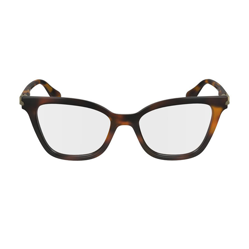Ferragamo Salvatore Ferragamo Eyeglasses Cat Eye Full Rim, Havana Frame and Clear Demo Lenses Lens SF2991240