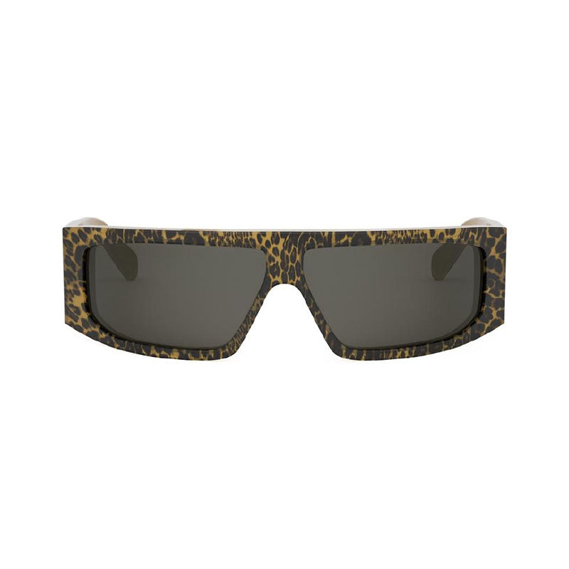 Celine Sunglasses Rectangle Full Rim, Leopard Frame and Smoke Lens CL40291I99A