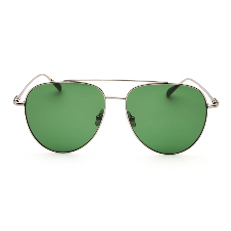 Ferragamo Salvatore Ferragamo Sunglasses Aviator Full Rim, Light Ruthenium Frame and Green Lens SF308S044
