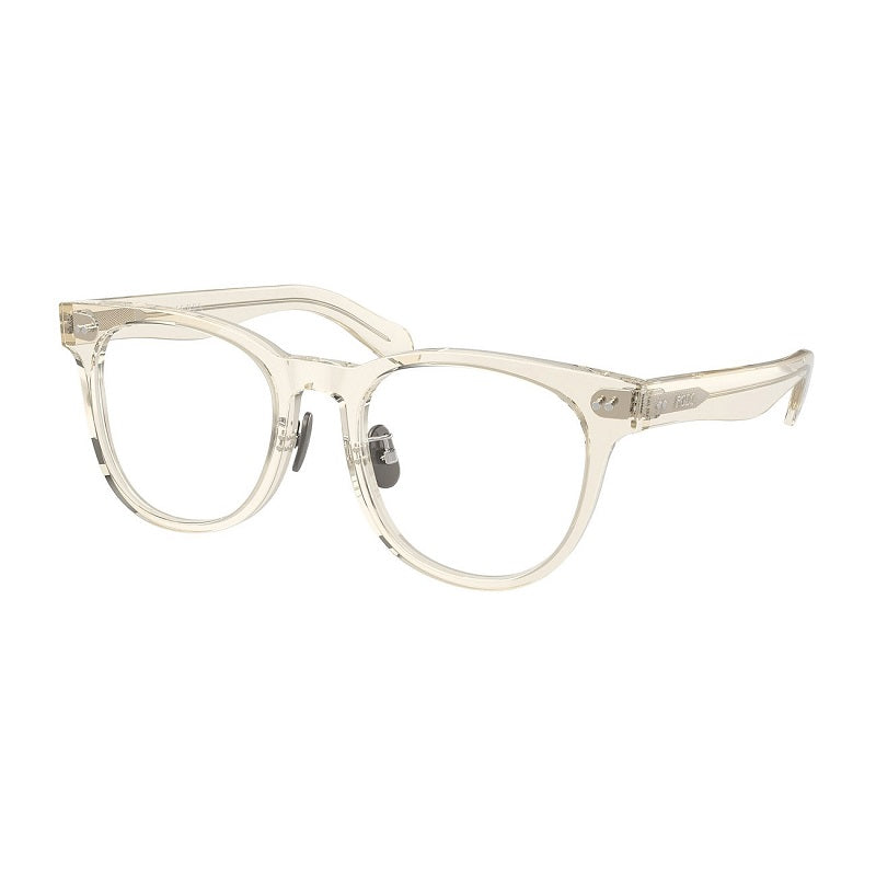 Polo Ralph Lauren Eyeglasses Round Full Rim, Shiny Transparent Pinot Grey Frame and Clear Demo Lenses Lens PH2264D5034