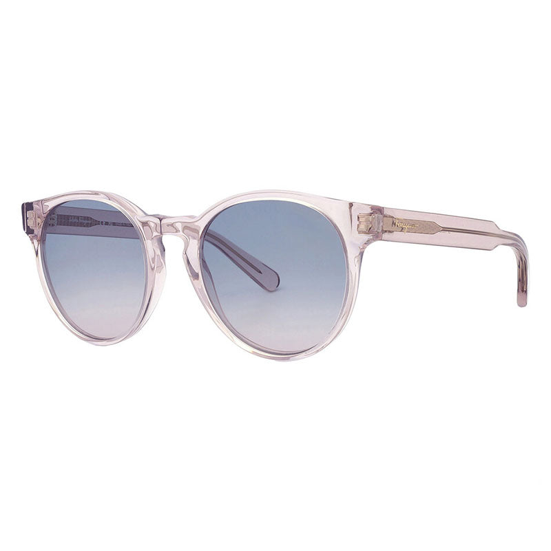 Ferragamo Salvatore Ferragamo Sunglasses Round Full Rim, Crystal Nude Frame and Smoke Rose Gradient Lens SF1068S260