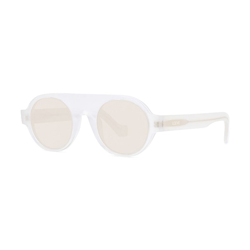 Loewe Sunglasses Round Full Rim, Translucent White Frame and Brown Lens LW40020I21E