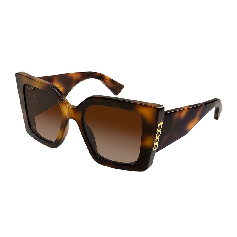 Gucci Sunglasses Butterfly Full Rim, Havana Frame and Brown Gradient Lens GG2039S002