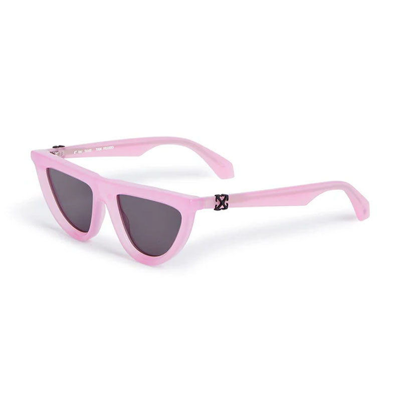 Off-White Sunglasses Cat Eye Full Rim, Shiny Pink Frame and Dark Grey Lens OERI13VJASPER3007