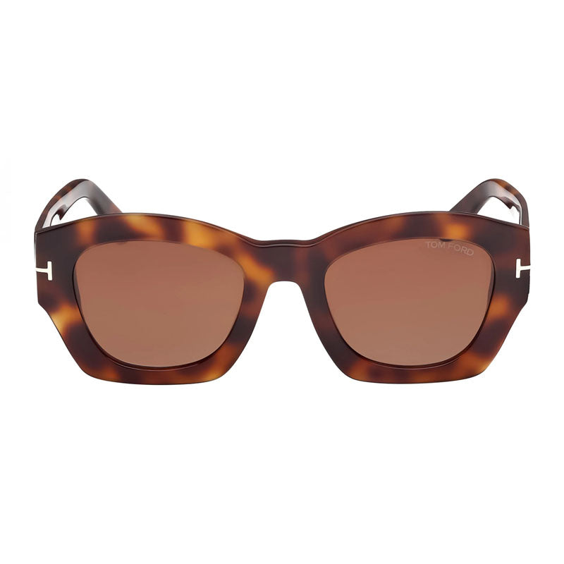 Tom Ford Sunglasses Square Full Rim, Blonde Havana Frame and Brown Gradient Lens FT108353F