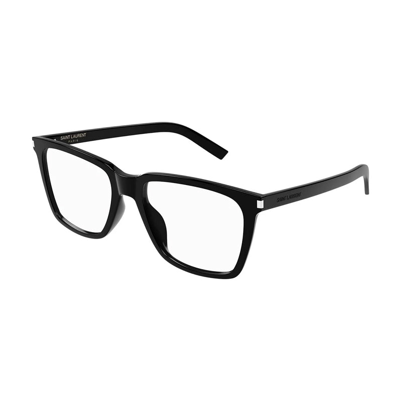 Saint Laurent Sunglasses Square Full Rim, Black Frame and Clear Blue Light Block Lens SL717SLIMSUN001