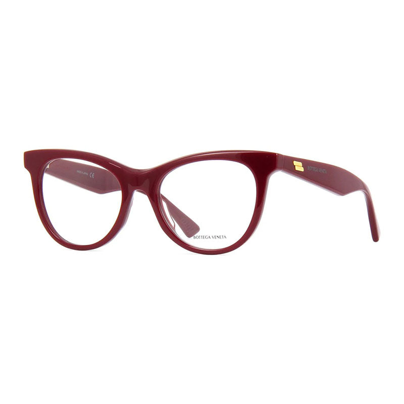 Bottega Veneta Eyeglasses Cat Eye Full Rim, Burgundy Frame and Clear Demo Lenses Lens BV1064O004