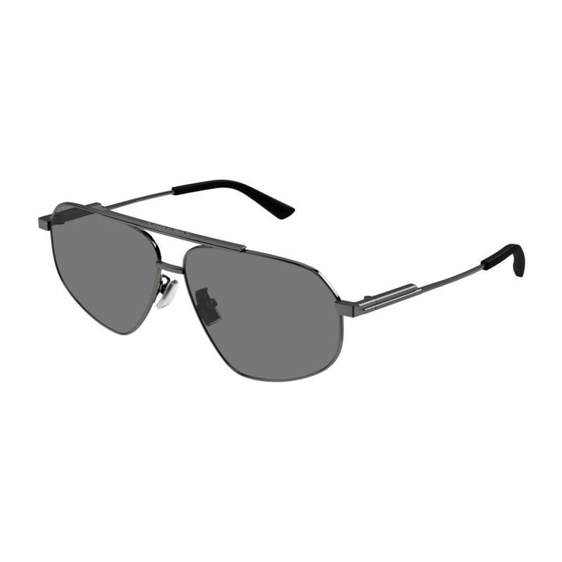 Bottega Veneta Sunglasses Aviator Full Rim, Ruthenium Frame and Grey Lens BV1194S001