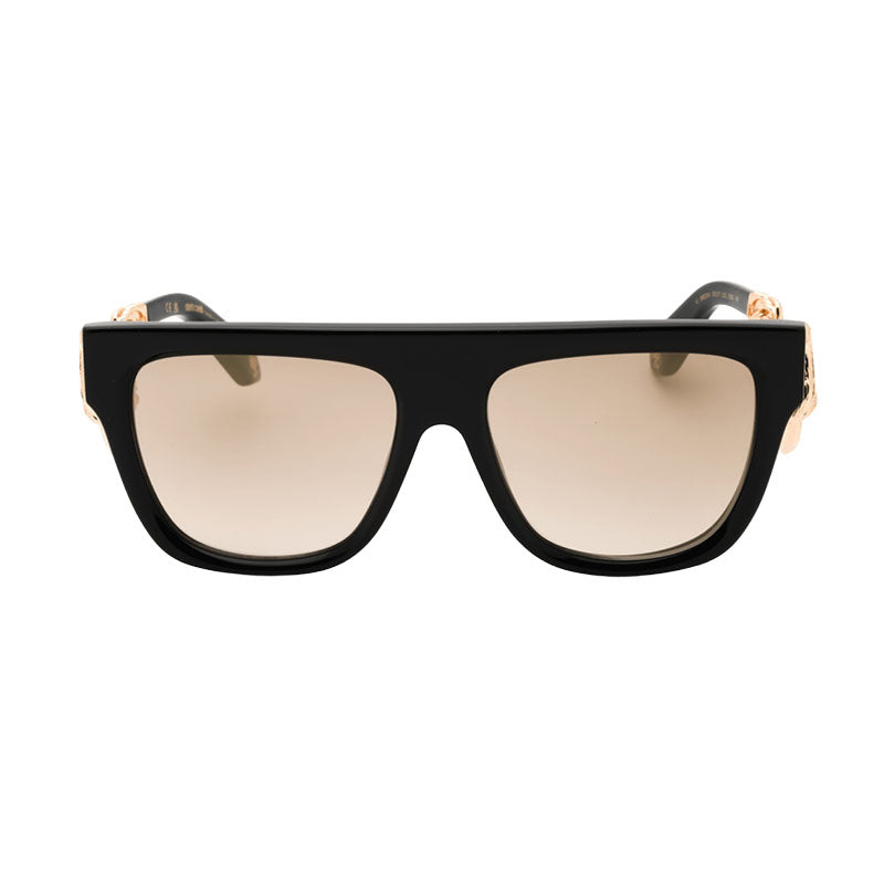 Roberto Cavalli Sunglasses Aviator Full Rim, Black/Gold Frame and Brown Lens SRC014M700G