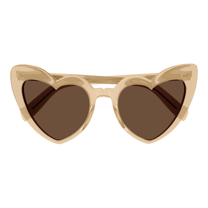 Saint Laurent Sunglasses Geometric Full Rim, Nude Frame and Brown Lens SL181LOULOU020