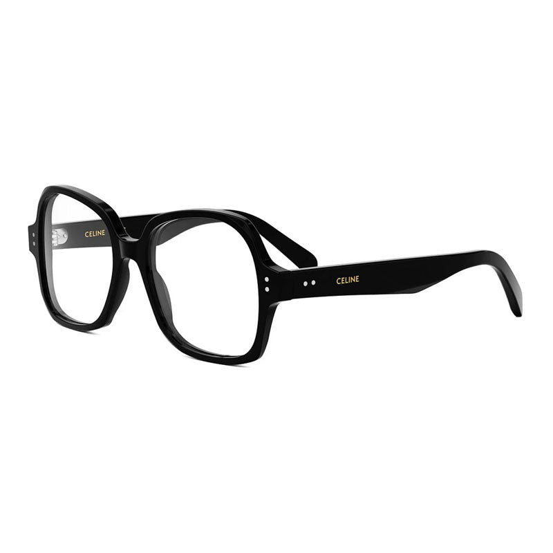 Celine Eyeglasses Square Full Rim, Shiny Black Frame and Clear Demo Lens Lens CL50148I001