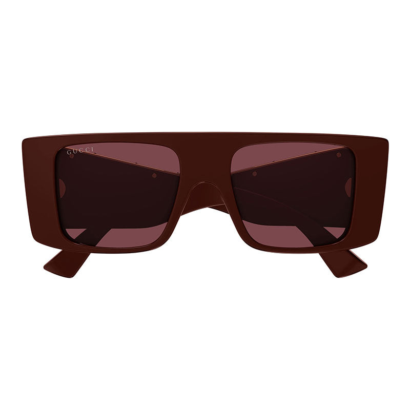 Gucci Sunglasses Square Full Rim, Burgundy Frame and Red Lens GG1888S004
