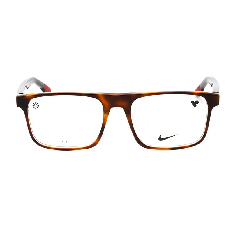 Nike Eyeglasses Square Full Rim, Havana/Crystal Smoke Frame and Clear Demo Lenses Lens NIKE7161242