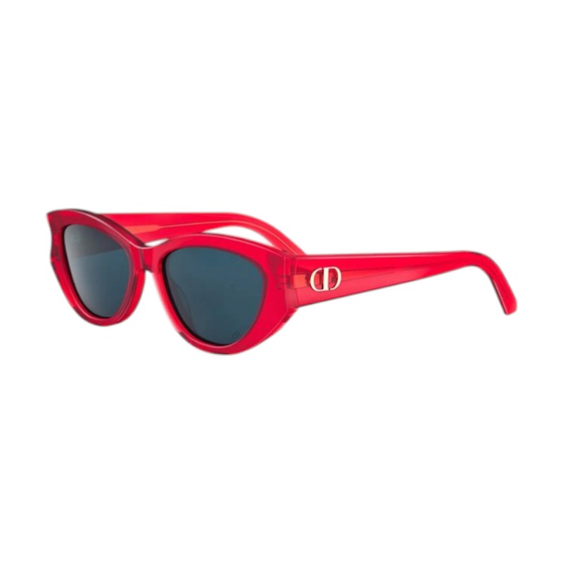 Dior Sunglasses Square Full Rim, Shiny Red Frame and Blue Lens DIORGLOWB1I35B0