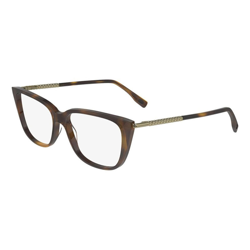 Lacoste Eyeglasses Cat Eye Full Rim, Havana Frame and Clear Demo Lenses Lens L2939214