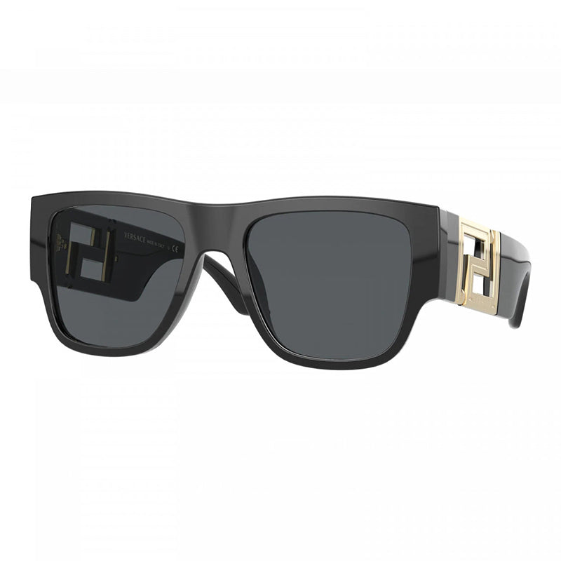 Versace Sunglasses Square Full Rim, Black Frame and Dark Grey Lens VE4403GB1/87