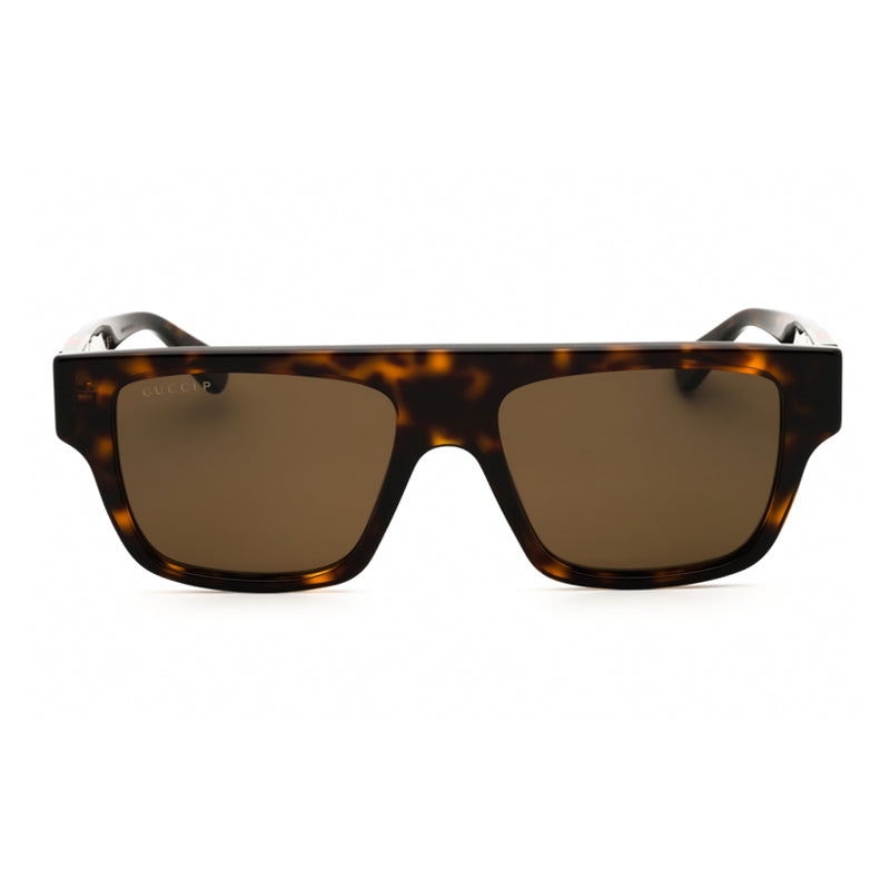 Gucci Sunglasses Square Full Rim, Havana Frame and Brown Lens GG1960S007
