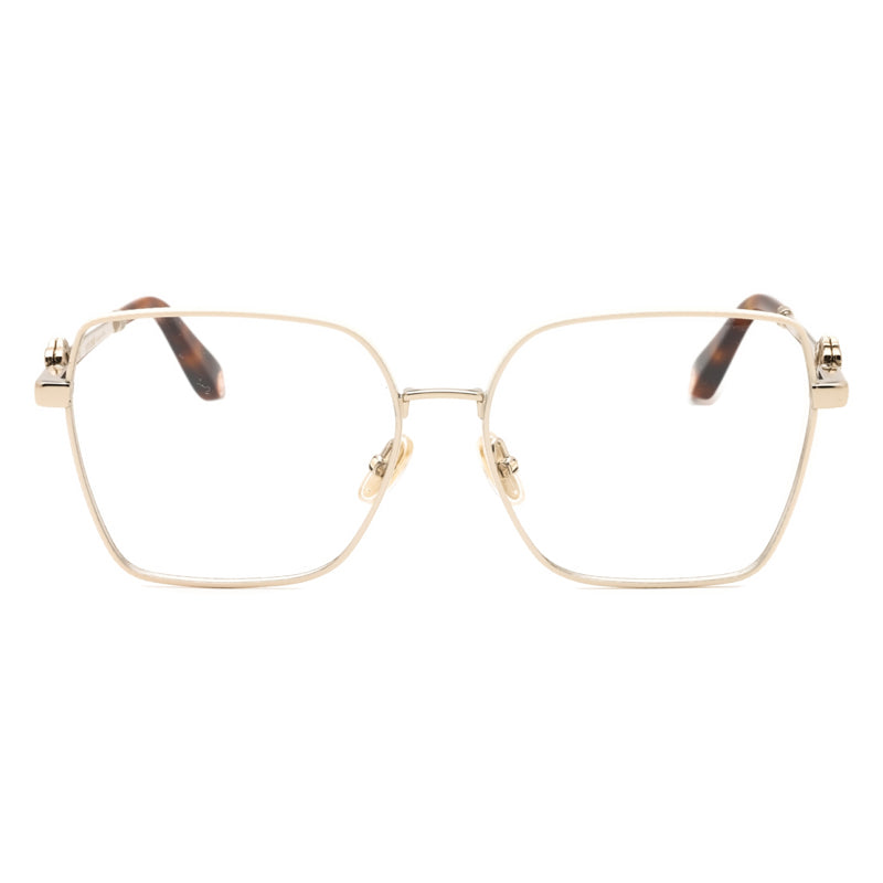 Roberto Cavalli Eyeglasses Square Full Rim, Light Gold with Colors Parts Frame and Clear Demo Lenses Lens VRC0290492
