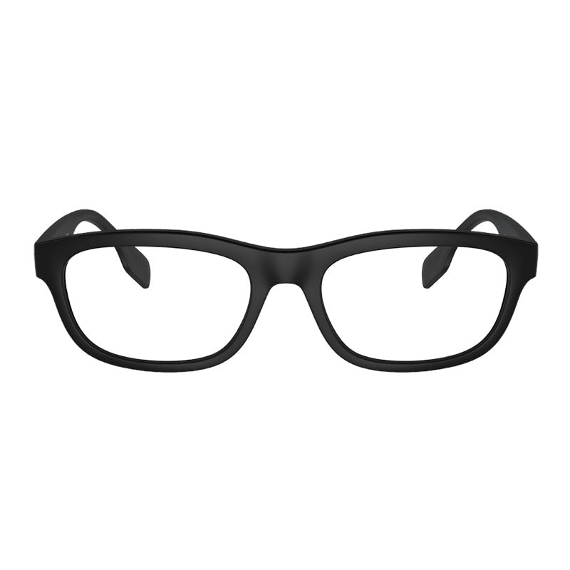 Burberry Eyeglasses Rectangle Full Rim, Matte Black Frame and Clear Demo Lenses Lens BE2385U3464