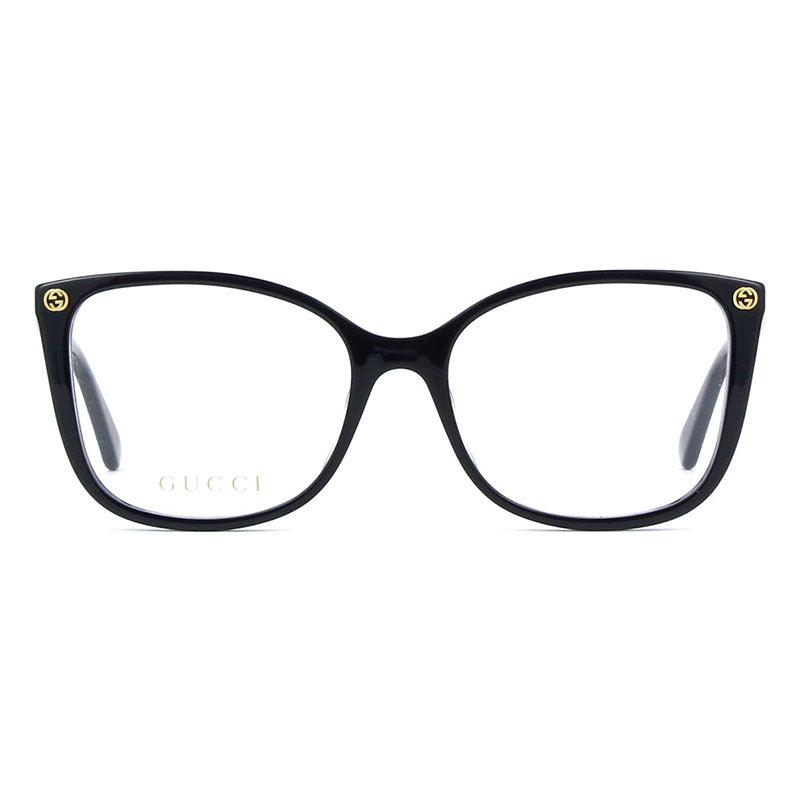 Gucci Eyeglasses Cat Eye Full Rim, Black Frame and Clear Demo Lenses Lens GG0026O001