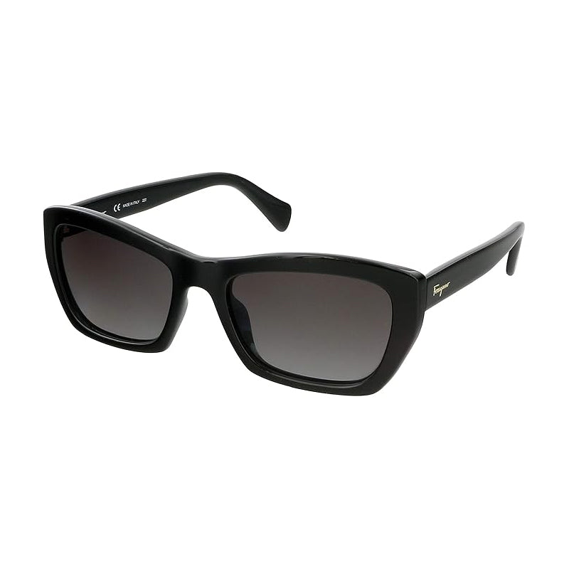 Ferragamo Salvatore Ferragamo Sunglasses Rectangle Full Rim, Black Frame and Grey Gradient Lens SF958S001
