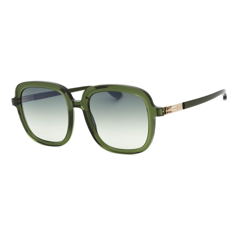 Ic! Berlin Sunglasses Square Full Rim, Waldmeister Frame and Grey Green Gradient Lens RITAA0680431