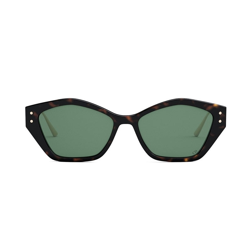 Dior Sunglasses Geometric Full Rim, Shiny Dark Havana/Gold Frame and Green Lens MISSDIORS1U22C0