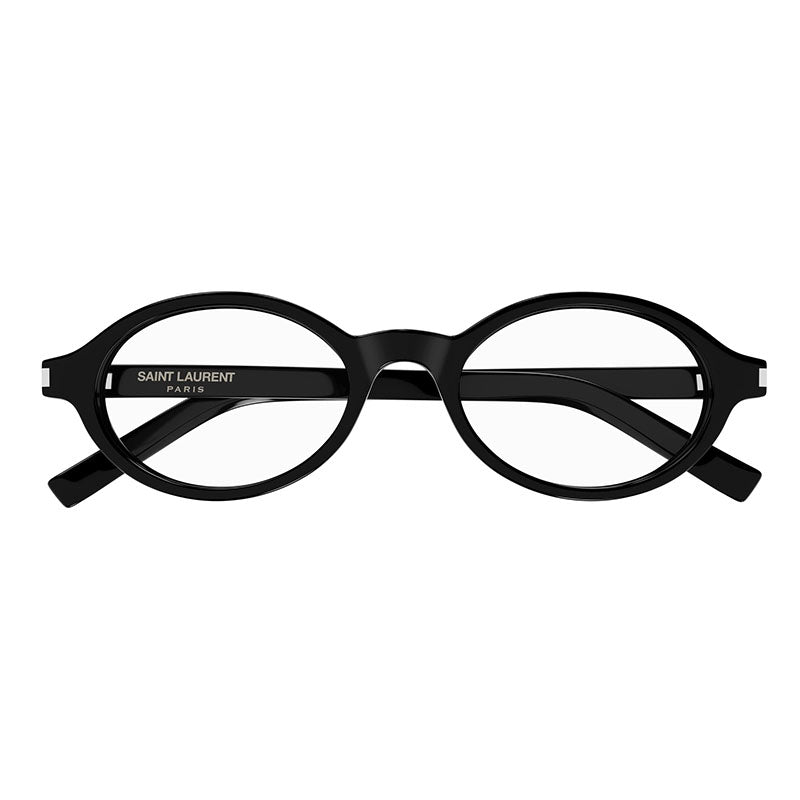 Saint Laurent Eyeglasses Oval Full Rim, Black Frame and Clear Blue Light Block Lens SL751JEANNEOPT001