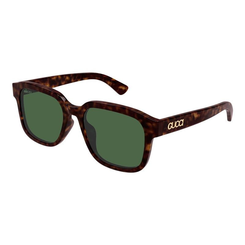 Gucci Sunglasses Square Full Rim, Dark Havana Frame and Green Lens GG1798SA002