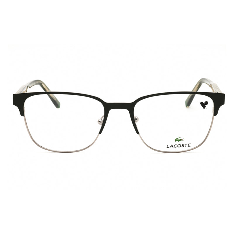 Lacoste Eyeglasses Rectangle Full Rim, Matte Khaki Frame and Clear Demo Lenses Lens L2304N275