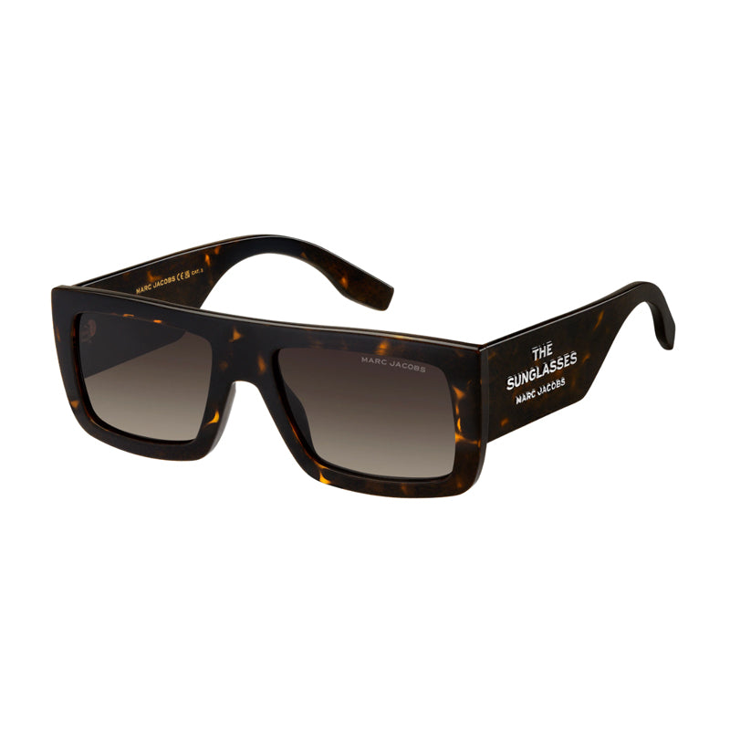 Marc Jacobs Sunglasses Rectangle Full Rim, Dark Havana Frame and Brown Gradient Lens MARC775/S0086HA