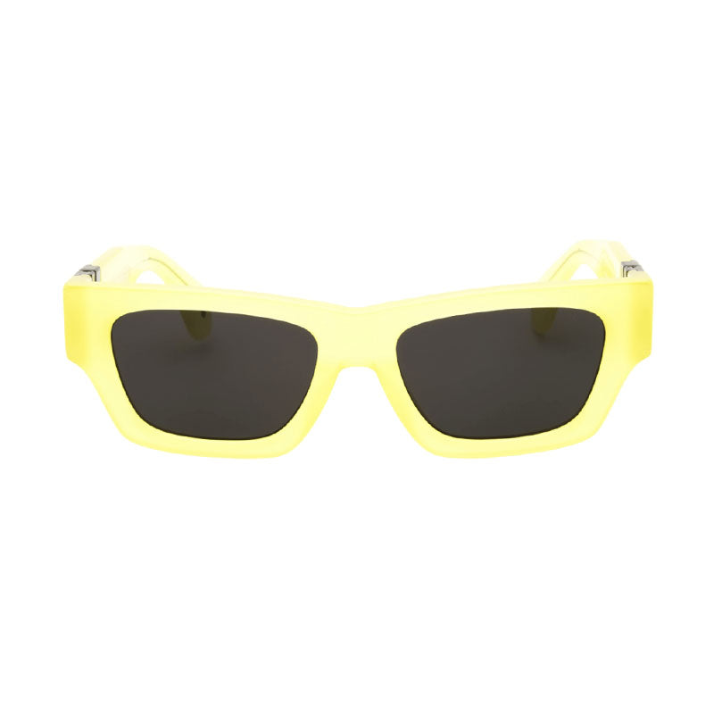 Palm Angels Sunglasses Square Full Rim, Yellow Frame and Dark Grey Lens PERI10JMAGNOLIA1807