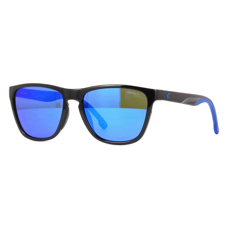 Carrera Sunglasses Square Full Rim, Black Frame and Blue Mirror Lens CARRERA8058/S0D51Z0