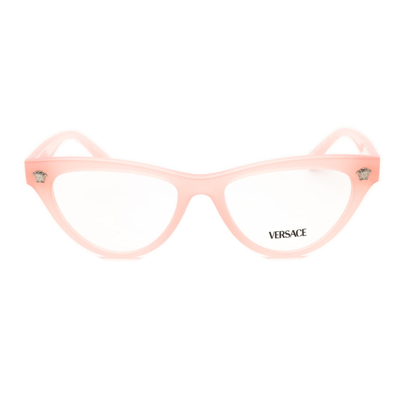 Versace Eyeglasses Cat Eye Full Rim, Pink Opalescent Frame and Clear Demo Lenses Lens VE3364U5497