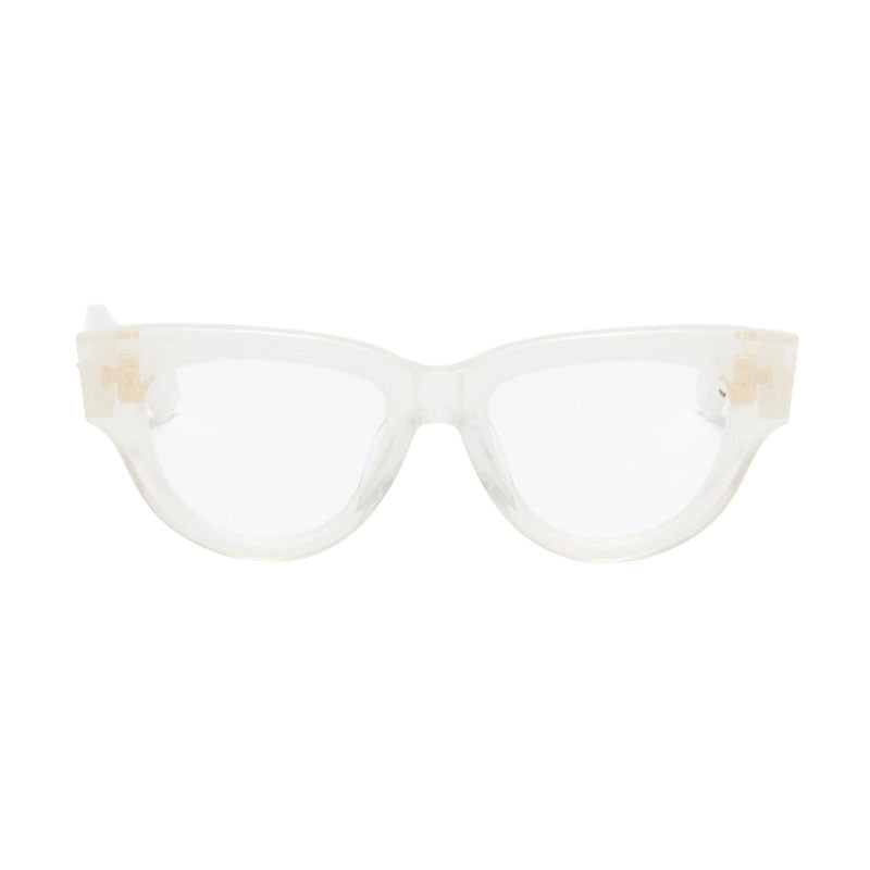 Valentino Eyeglasses Square Full Rim, Crystal Ivory Frame and Clear Demo Lens Lens VLX-125C