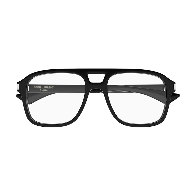Saint Laurent Eyeglasses Square Full Rim, Black Frame and Clear Demo Lens Lens SL881OPT001