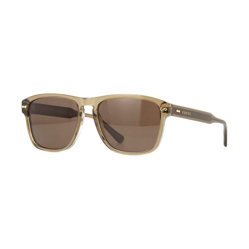 Gucci Sunglasses Square Full Rim, Shiny Brown Frame and Brown Lens GG0911S002