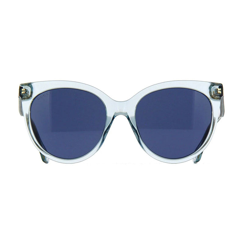 Gucci Sunglasses Cat Eye Full Rim, Transparent Blue Frame and Blue Lens GG0565S003