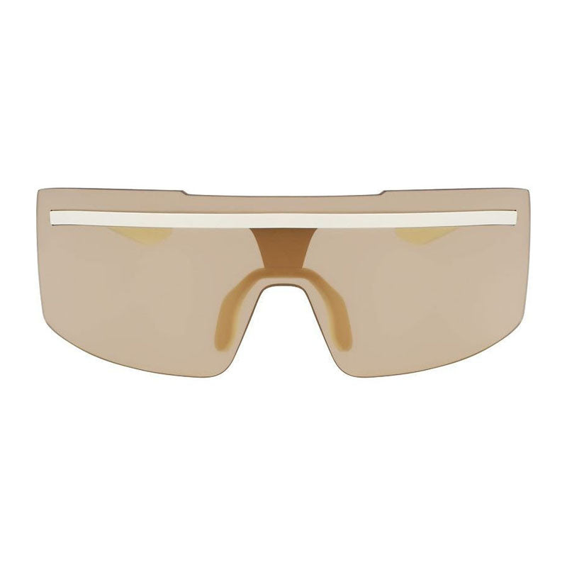 Nike Sunglasses Shield Rimless, Matte Coconut Milk Frame and Gold Mirror Lens NIKEECHOSHIELDMF113