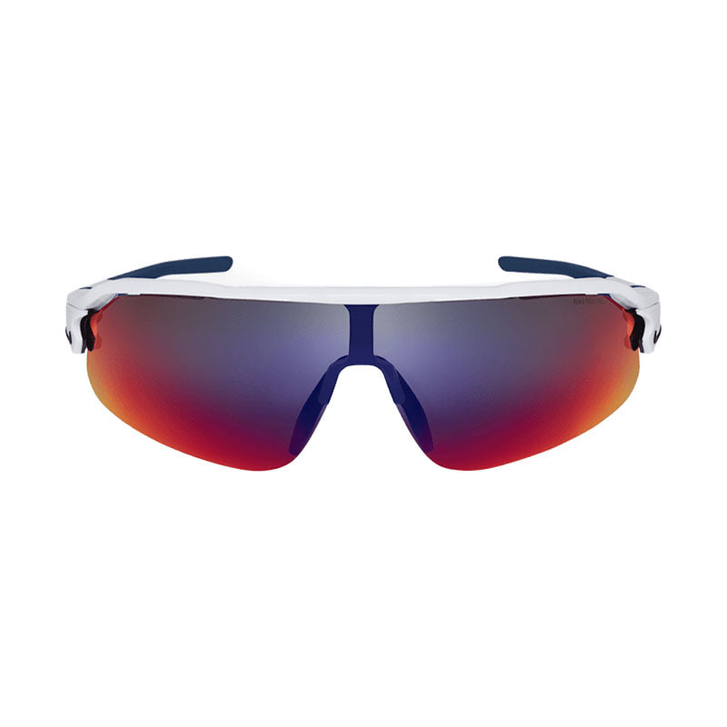 Nike Sunglasses Shield Semi Rim, White Frame and Blue Gradient Lens NIKEFLYFREESHIELD101