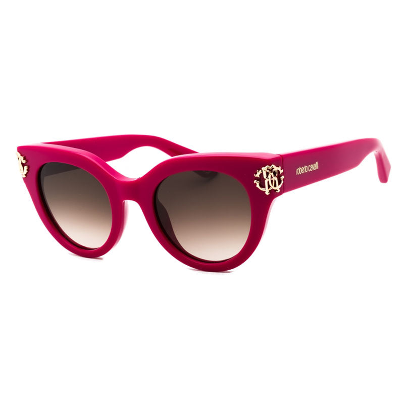 Roberto Cavalli Sunglasses Cat Eye Full Rim, Fuchsia Frame and Brown Gradient Lens SRC065M09M3