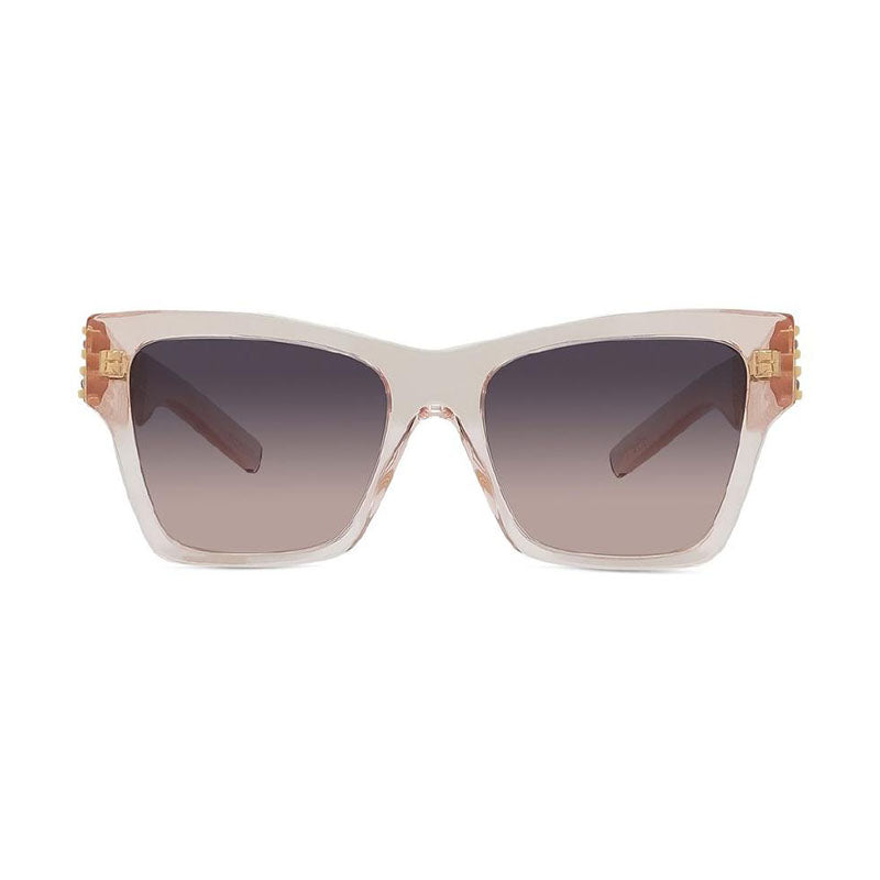 Givenchy Sunglasses Square Full Rim, Transparent Pink Frame and Grey Gradient Lens GV40076I72B