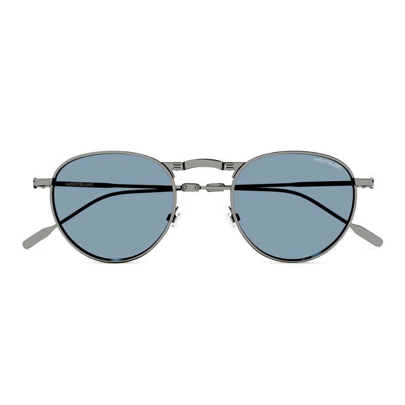 Montblanc Sunglasses Square Full Rim, Grey Frame and Blue Lens MB0280S002